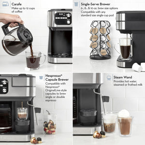 Cuisinart (SS-4N1C) Carafe / Single Serve / Espresso Combo Brewer 4-IN-1