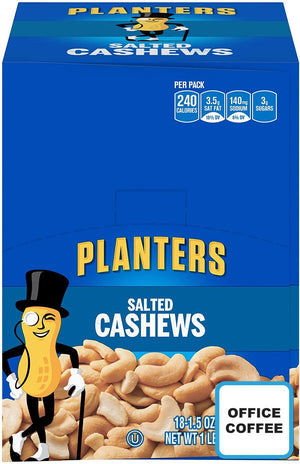 Planters Roasted & Salted Cashews 12 x 80grs (Office Coffee)