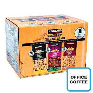 Kirkland Snackies  - Assorted Peanuts/Almonds/Cashews 30 x 45grs (Office Coffee)